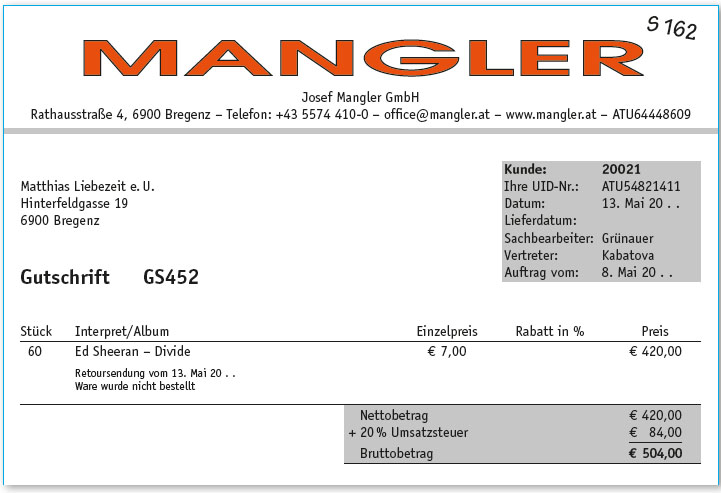 Belege Nummerieren Und Verbuchen Computergerechte Buchungsliste